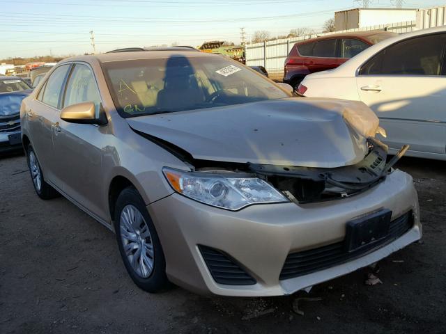 4T1BF1FK5CU112596 - 2012 TOYOTA CAMRY BASE GOLD photo 1