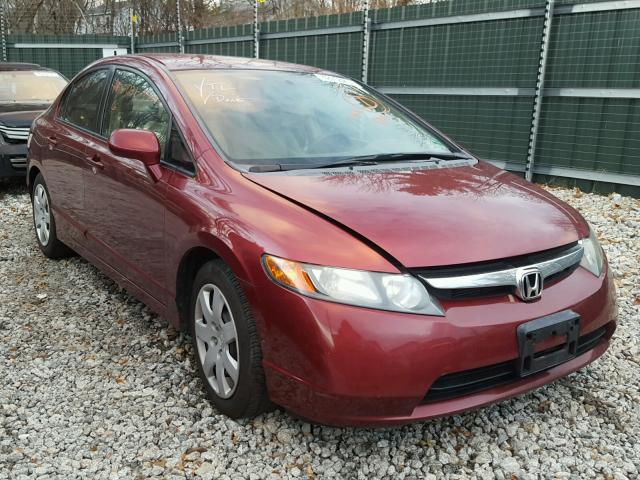 2HGFA16518H530874 - 2008 HONDA CIVIC LX RED photo 1