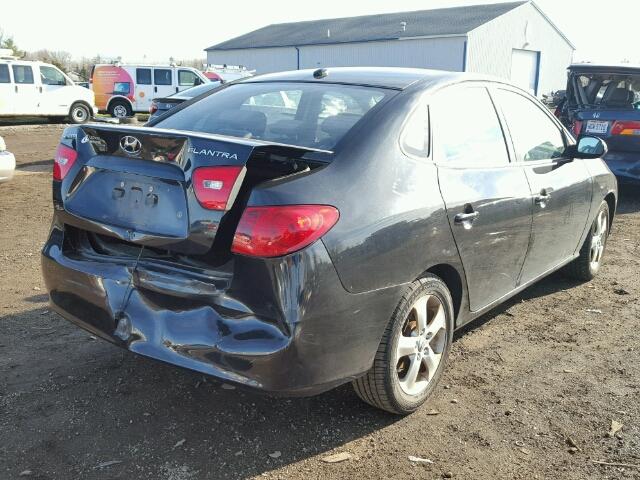 KMHDU46D98U365171 - 2008 HYUNDAI ELANTRA GL BLACK photo 4