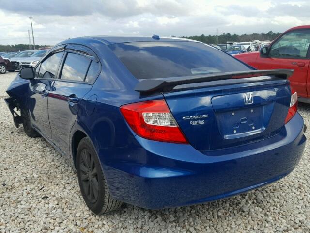 2HGFB2F98CH567628 - 2012 HONDA CIVIC EXL BLUE photo 3