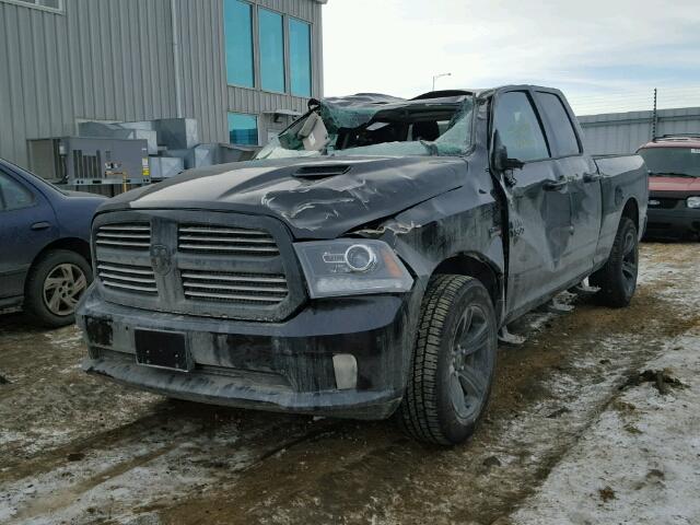 1C6RR7HT1HS820647 - 2017 RAM 1500 SPORT BLACK photo 2