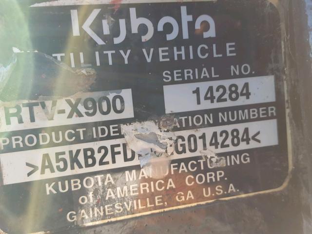 A5KB2FDBCEG014284 - 2014 KUBO RTV X900 ORANGE photo 10