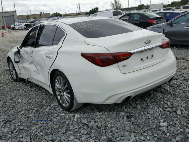 JN1EV7AR2JM440344 - 2018 INFINITI Q50 LUXE WHITE photo 3