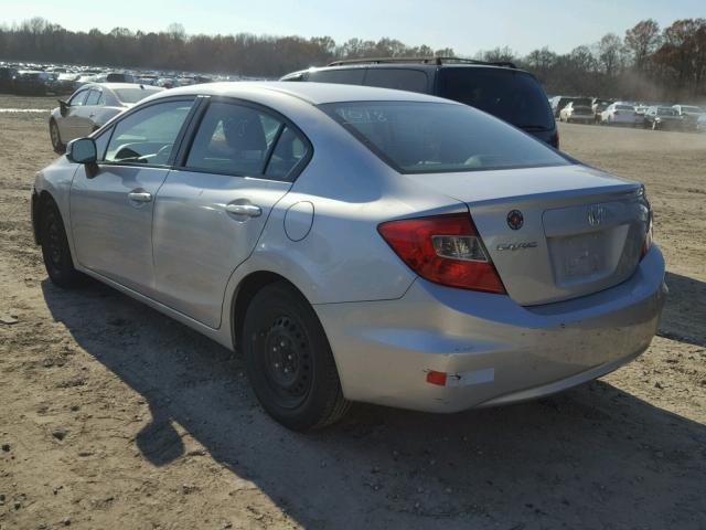 19XFB2F58CE347770 - 2012 HONDA CIVIC LX SILVER photo 3