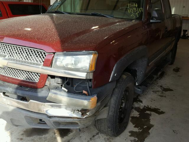 2GCEK19T931363215 - 2003 CHEVROLET SILVERADO MAROON photo 9