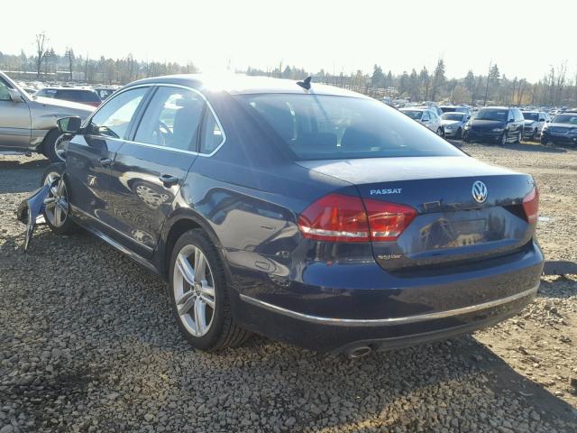 1VWBN7A35EC030075 - 2014 VOLKSWAGEN PASSAT SE BLUE photo 3