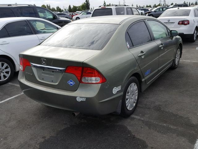 1HGFA46529L000189 - 2009 HONDA CIVIC GX GREEN photo 4