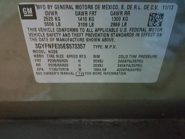 3GYFNFE35ES573357 - 2014 CADILLAC SRX PERFOR 棕色 照片 10