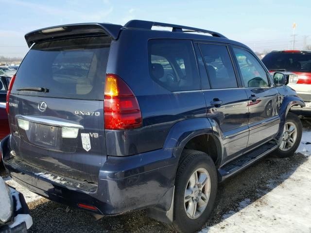 JTJBT20X630023535 - 2003 LEXUS GX 470 BLUE photo 4