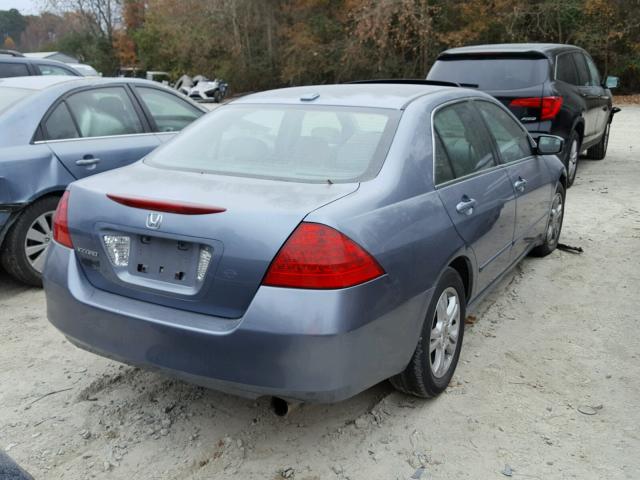 1HGCM56837A055527 - 2007 HONDA ACCORD EX BLUE photo 4