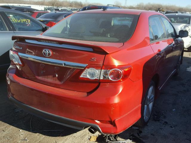 2T1BU4EE2DC938148 - 2013 TOYOTA COROLLA BA RED photo 4