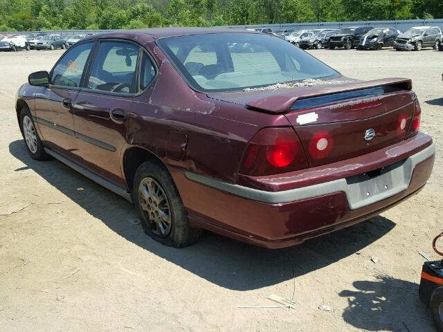 2G1WF55E119289643 - 2001 CHEVROLET IMPALA BURGUNDY photo 3