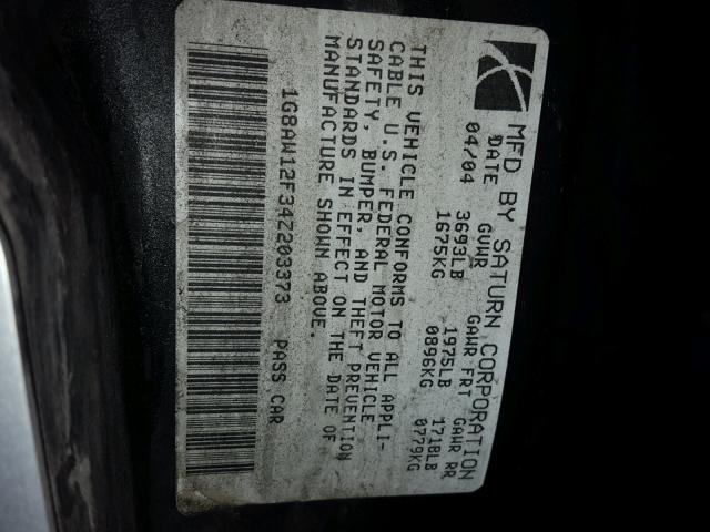 1G8AW12F34Z203373 - 2004 SATURN ION LEVEL SILVER photo 10
