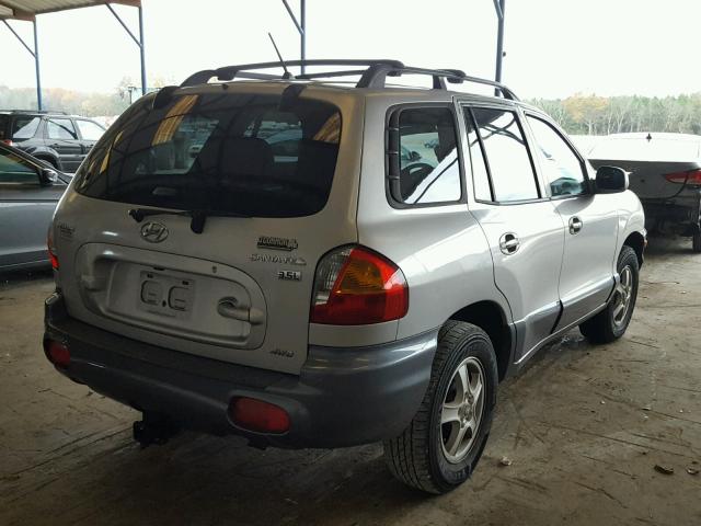 KM8SC73E24U845491 - 2004 HYUNDAI SANTA FE G SILVER photo 4