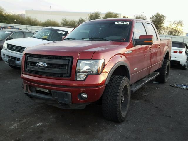 1FTFW1ET4DFD83512 - 2013 FORD F150 SUPER RED photo 2