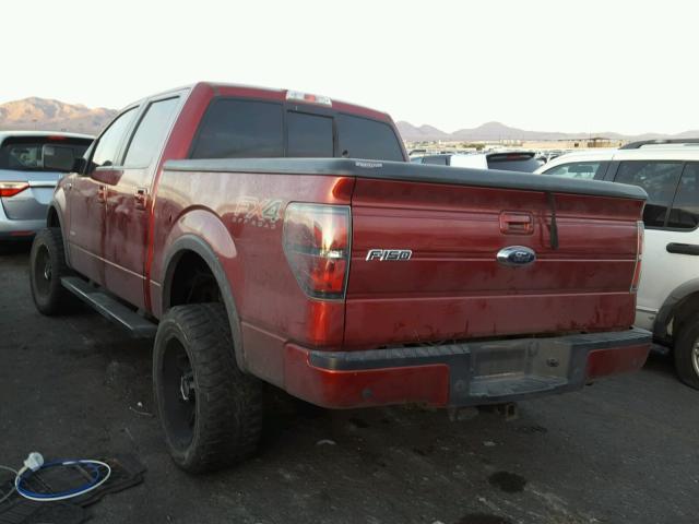 1FTFW1ET4DFD83512 - 2013 FORD F150 SUPER RED photo 3