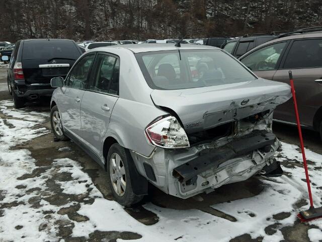 3N1BC11E57L401432 - 2007 NISSAN VERSA S SILVER photo 3