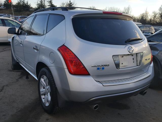 JN8AZ08W67W622374 - 2007 NISSAN MURANO SL SILVER photo 3