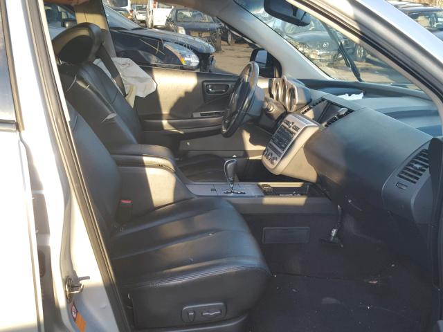 JN8AZ08W67W622374 - 2007 NISSAN MURANO SL SILVER photo 5