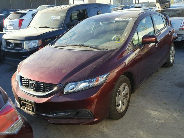 19XFB2F56FE205678 - 2015 HONDA CIVIC LX BURGUNDY photo 2