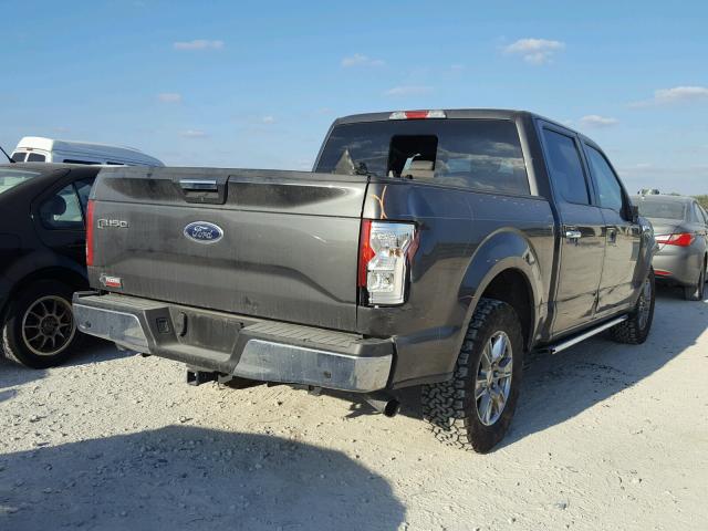 1FTEW1CP1FKF03584 - 2015 FORD F150 SUPER GRAY photo 4