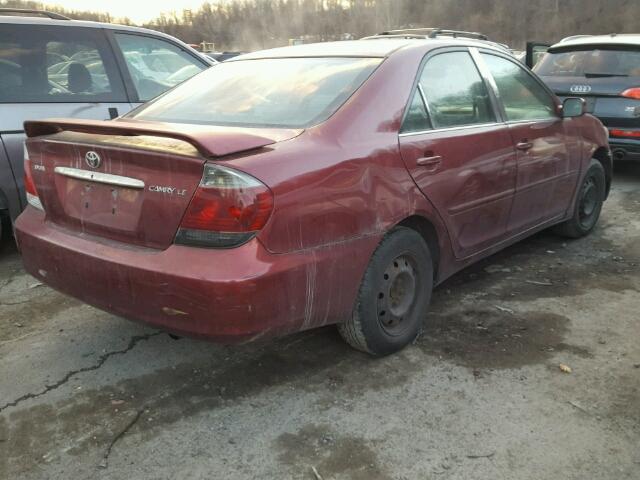4T1BE32K65U099557 - 2005 TOYOTA CAMRY LE RED photo 4