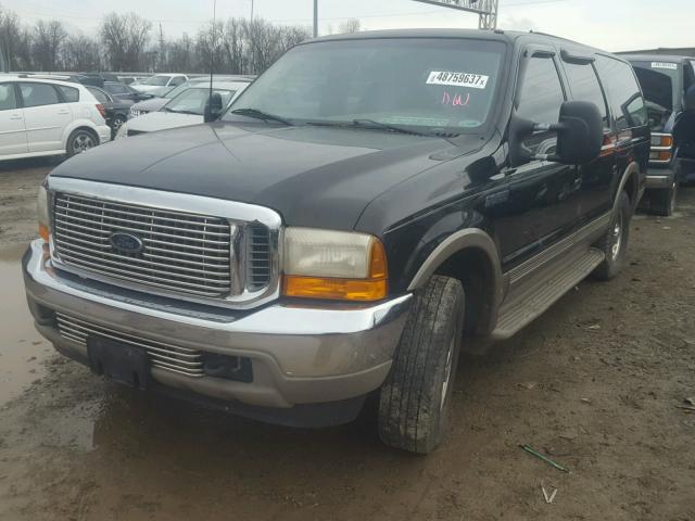 1FMNU42L7YEC01056 - 2000 FORD EXCURSION BLACK photo 2