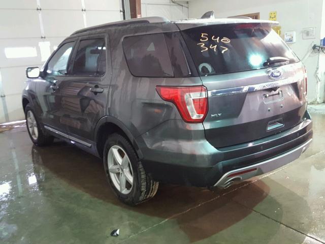 1FM5K8D83GGC66088 - 2016 FORD EXPLORER X GRAY photo 3