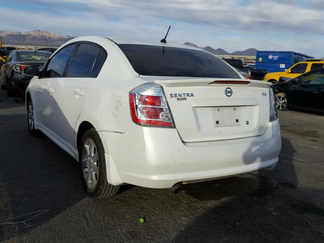 3N1AB6AP1CL694768 - 2012 NISSAN SENTRA 2.0 WHITE photo 3