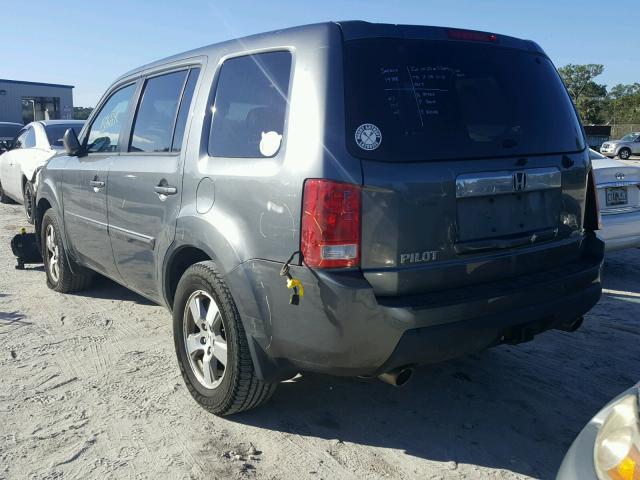 5FNYF4H56BB008231 - 2011 HONDA PILOT EXL GRAY photo 3