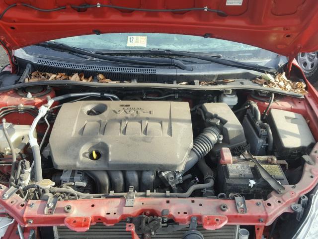 2T1BU4EE1CC910601 - 2012 TOYOTA COROLLA BA RED photo 7