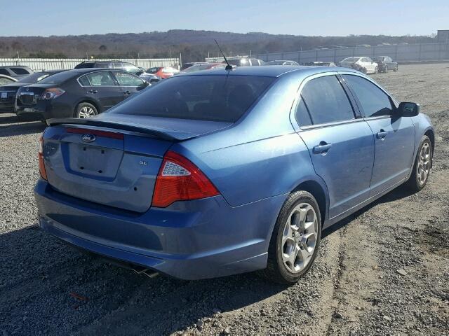 3FAHP0HA2AR296352 - 2010 FORD FUSION SE BLUE photo 4