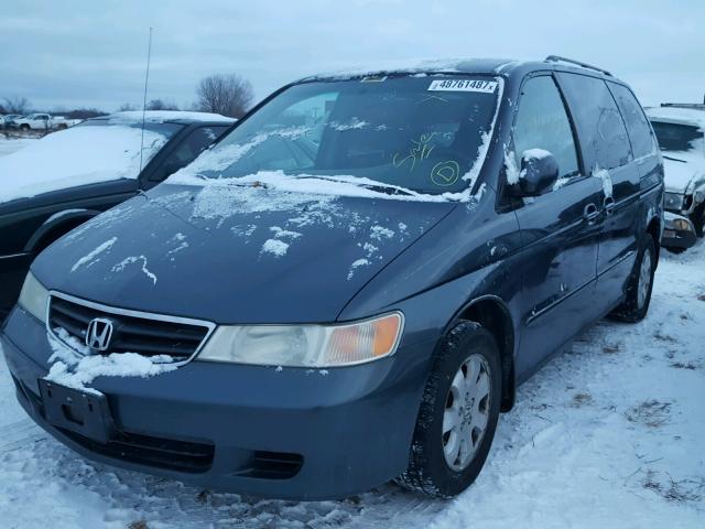 5FNRL18814B084433 - 2004 HONDA ODYSSEY EX BLUE photo 2