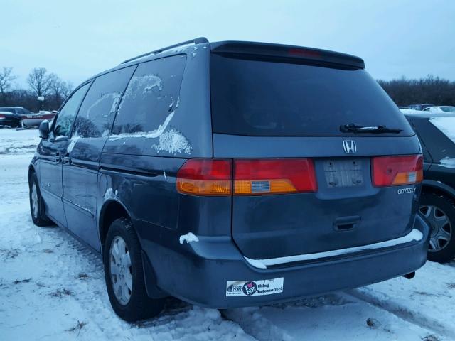 5FNRL18814B084433 - 2004 HONDA ODYSSEY EX BLUE photo 3