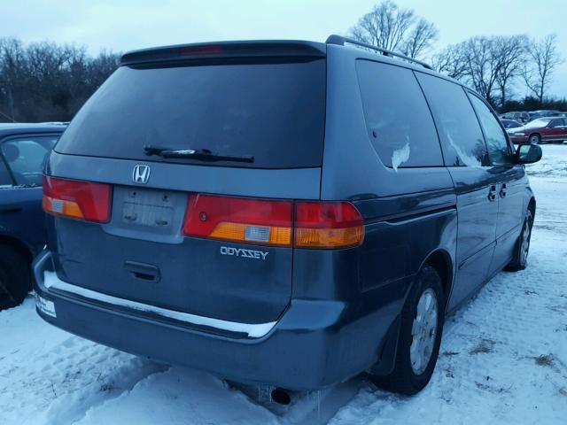 5FNRL18814B084433 - 2004 HONDA ODYSSEY EX BLUE photo 4