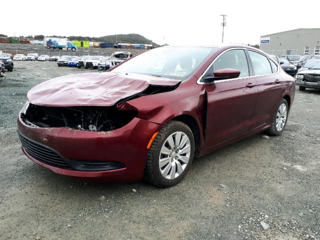 1C3CCCFBXGN121070 - 2016 CHRYSLER 200 LX RED photo 2