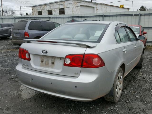 KNAGE123685195708 - 2008 KIA OPTIMA LX SILVER photo 4