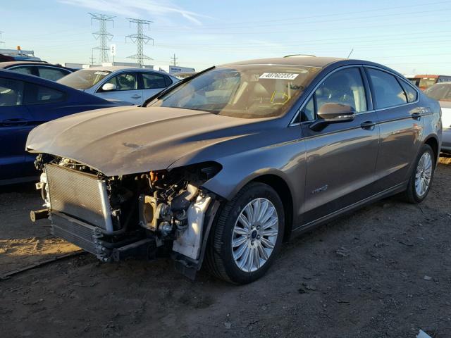 3FA6P0LU6ER312664 - 2014 FORD FUSION SE GRAY photo 2