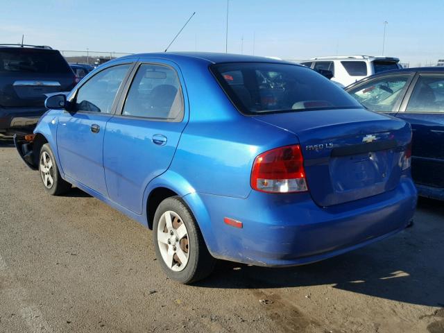 KL1TD52675B383499 - 2005 CHEVROLET AVEO BASE Mavi foto 3