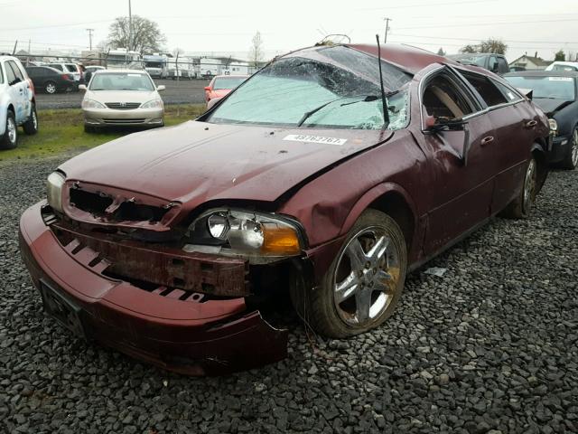 1LNHM87A22Y617419 - 2002 LINCOLN LS BURGUNDY photo 2