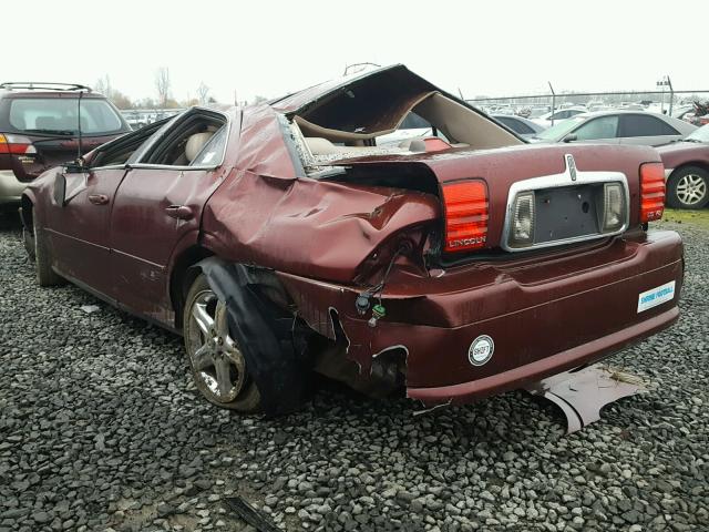 1LNHM87A22Y617419 - 2002 LINCOLN LS BURGUNDY photo 3