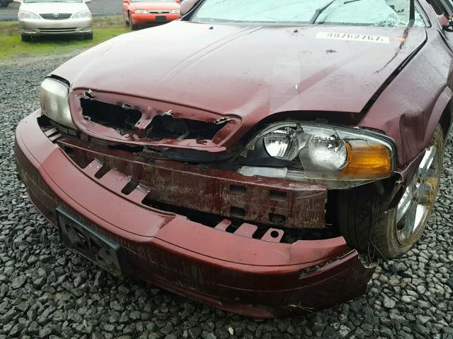 1LNHM87A22Y617419 - 2002 LINCOLN LS BURGUNDY photo 9