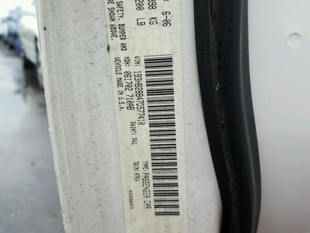 1B3HB28B47D577410 - 2007 DODGE CALIBER WHITE photo 10