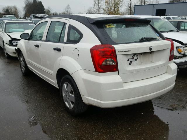 1B3HB28B47D577410 - 2007 DODGE CALIBER WHITE photo 3