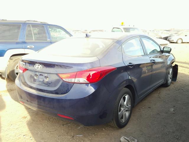 5NPDH4AE8DH430850 - 2013 HYUNDAI ELANTRA GL BLUE photo 4