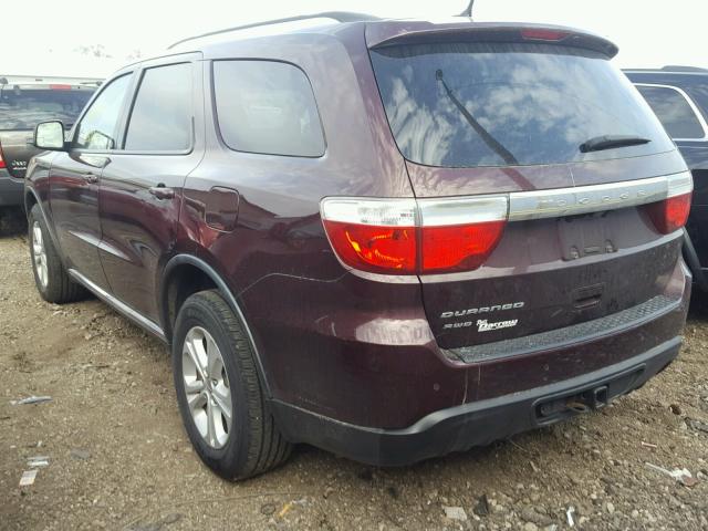 1C4RDJAGXCC197534 - 2012 DODGE DURANGO SX MAROON photo 3