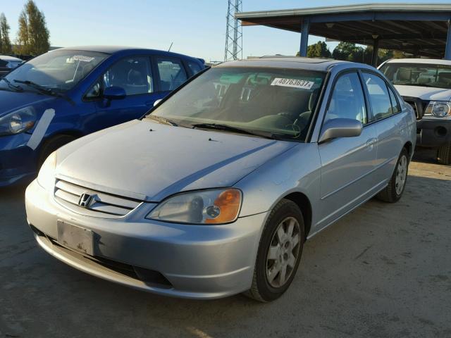 JHMES26752S000257 - 2002 HONDA CIVIC EX SILVER photo 2