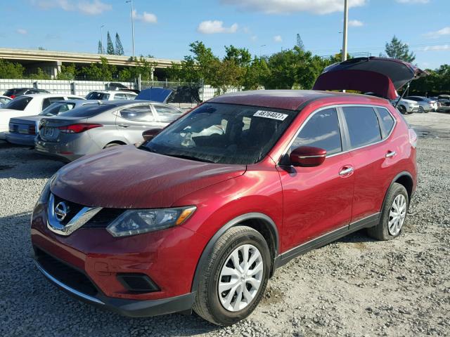 5N1AT2MT0EC812847 - 2014 NISSAN ROGUE S RED photo 2