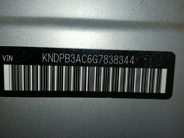 KNDPB3AC6G7838344 - 2016 KIA SPORTAGE L SILVER photo 10