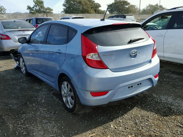 KMHCU5AEXEU184481 - 2014 HYUNDAI ACCENT GLS BLUE photo 3